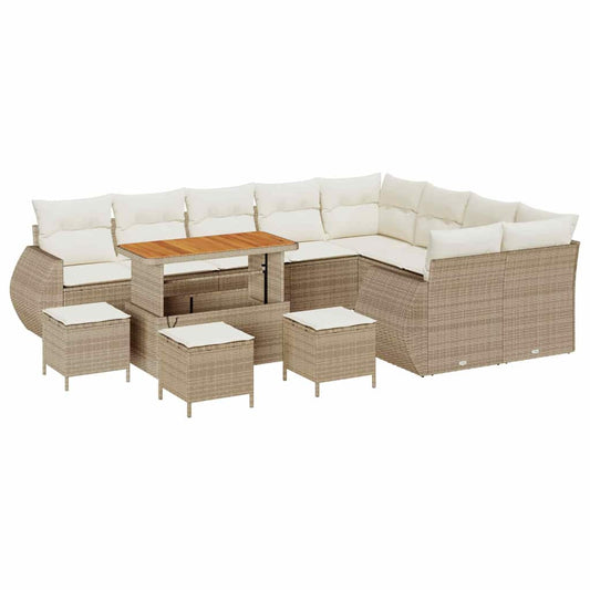 Garten-Sofa-Set 13 pcs Beige und Creme 110 x 55 x 71 cm
