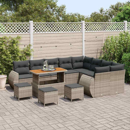 Garten-Sofa-Set mit Kissen 13 pcs Grau 110 x 55 x 71 cm