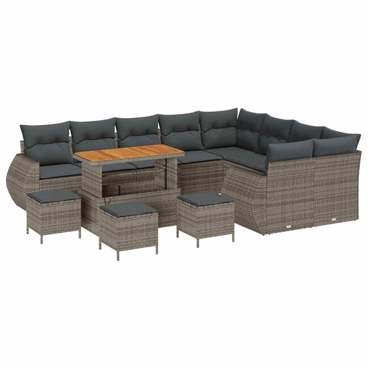 Garten-Sofa-Set mit Kissen 13 pcs Grau 110 x 55 x 71 cm