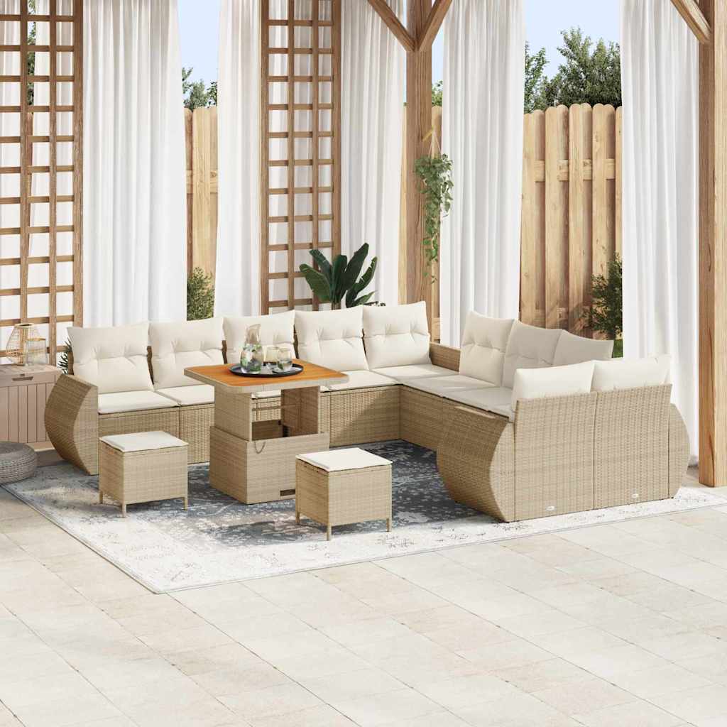 Garten-Sofa-Set 13 pcs Beige und Creme 80 x 80 x 71 cm