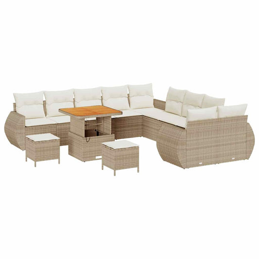 Garten-Sofa-Set 13 pcs Beige und Creme 80 x 80 x 71 cm