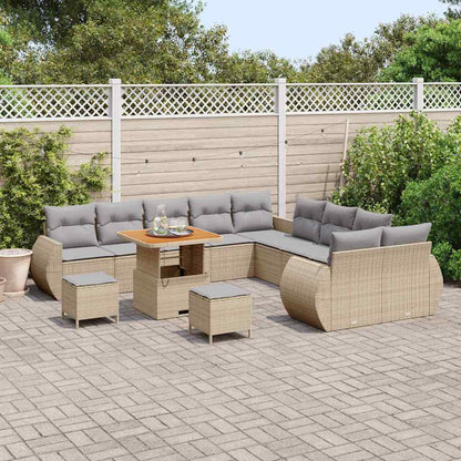 Garten-Sofa-Set 13 pcs Beige und Hellgrau 80 x 80 x 71 cm