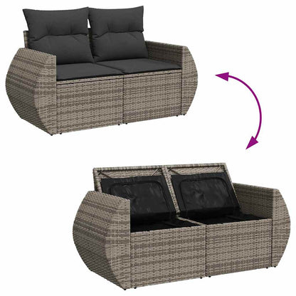Garten-Sofa-Set mit Kissen 13 pcs Grau 90 x 55 x 71 cm