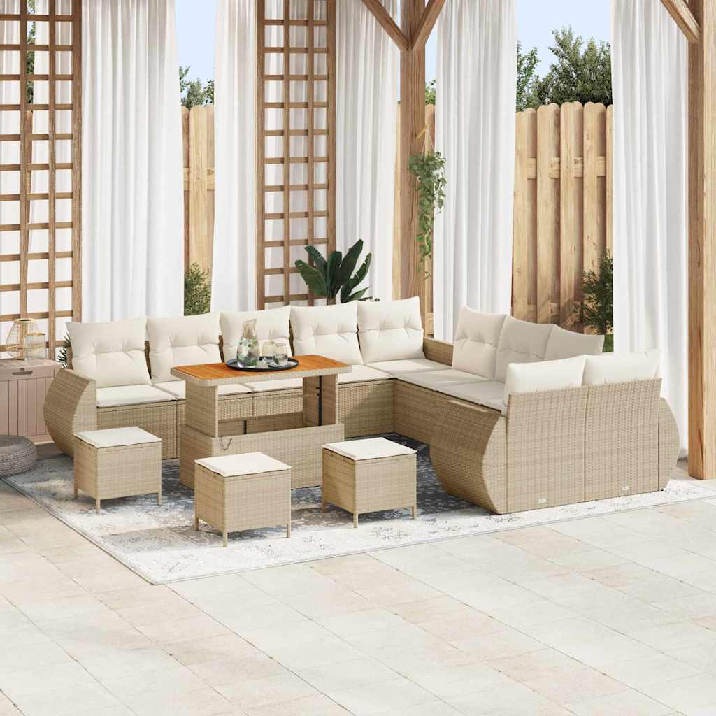Garten-Sofa-Set 14 pcs Beige und Creme 110 x 55 x 71 cm