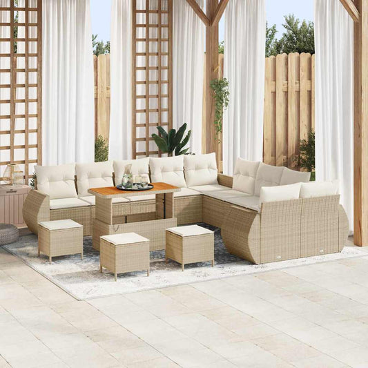 Garten-Sofa-Set 14 pcs Beige und Creme 110 x 55 x 71 cm