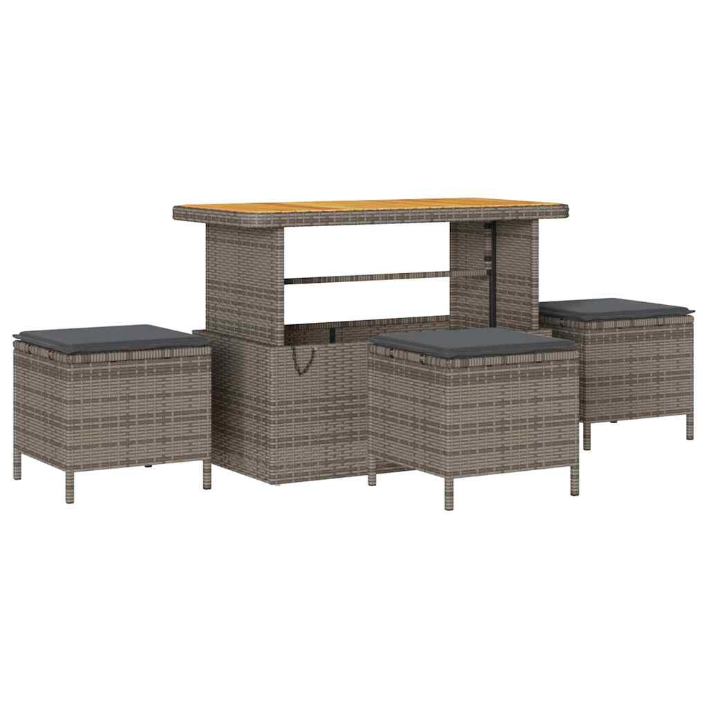 Garten-Sofa-Set mit Kissen 14 pcs Grau 110 x 55 x 71 cm