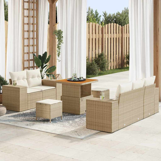 Garten-Sofa-Set 8 pcs Beige und Creme 80 x 80 x 71 cm