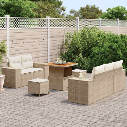 Garten-Sofa-Set 8 pcs Beige und Creme 80 x 80 x 71 cm