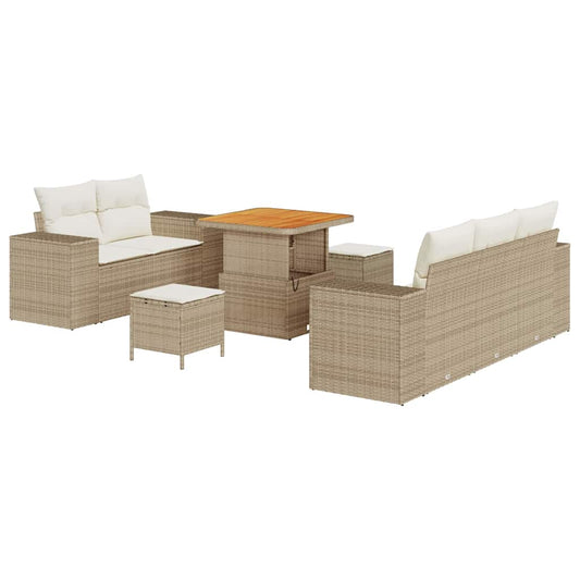 Garten-Sofa-Set 8 pcs Beige und Creme 80 x 80 x 71 cm