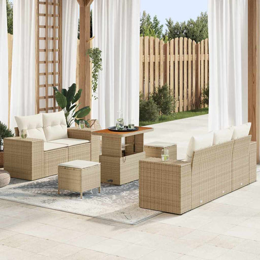 Garten-Sofa-Set 8 pcs Beige und Creme 90 x 55 x 71 cm