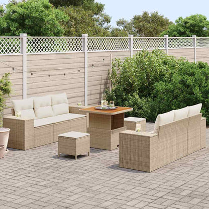 Garten-Sofa-Set 9 pcs Beige und Creme 80 x 80 x 71 cm