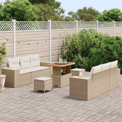 Garten-Sofa-Set 9 pcs Beige und Creme 90 x 55 x 71 cm