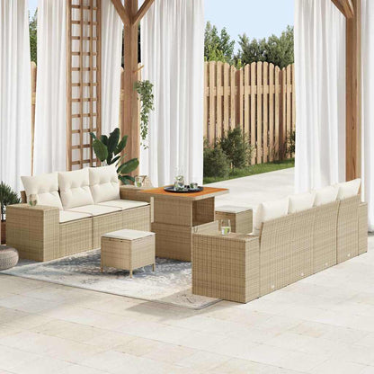 Garten-Sofa-Set 10 pcs Beige und Creme 80 x 80 x 71 cm