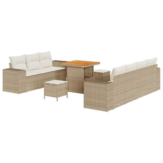 Garten-Sofa-Set 10 pcs Beige und Creme 80 x 80 x 71 cm