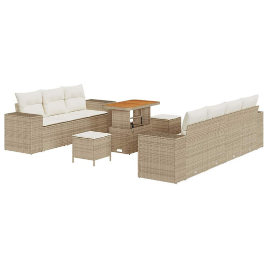 Garten-Sofa-Set 10 pcs Beige und Creme 90 x 55 x 71 cm
