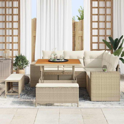 Garten-Sofa-Set 8 pcs Beige und Creme 100 x 100 x 71 cm