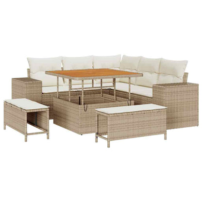 Garten-Sofa-Set 8 pcs Beige und Creme 100 x 100 x 71 cm