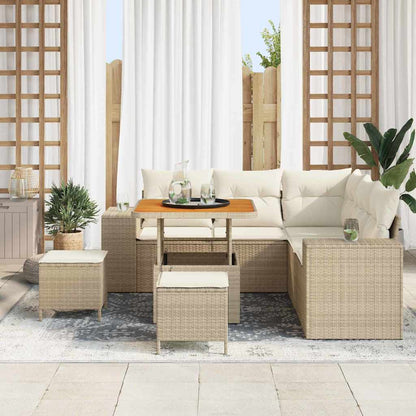 Garten-Sofa-Set 8 pcs Beige und Creme 80 x 80 x 71 cm