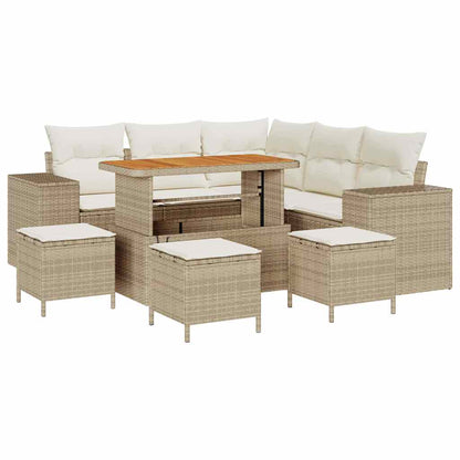 Garten-Sofa-Set 9 pcs Beige und Creme 110 x 55 x 71 cm