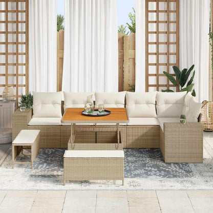 Garten-Sofa-Set 9 pcs Beige und Creme 100 x 100 x 71 cm