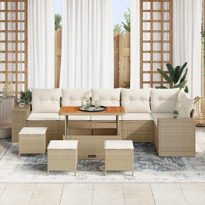 Garten-Sofa-Set 10 pcs Beige und Creme 110 x 55 x 71 cm