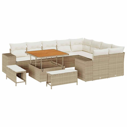 Garten-Sofa-Set 12 pcs Beige und Creme 100 x 100 x 71 cm