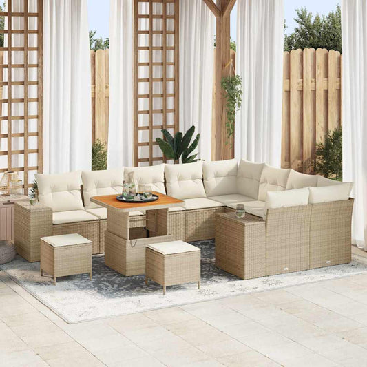 Garten-Sofa-Set 12 pcs Beige und Creme 80 x 80 x 71 cm