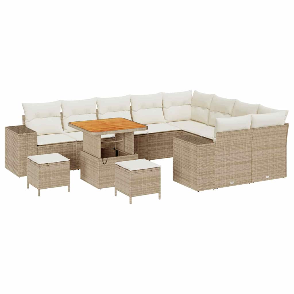 Garten-Sofa-Set 12 pcs Beige und Creme 80 x 80 x 71 cm