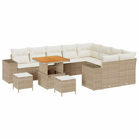 Garten-Sofa-Set 12 pcs Beige und Creme 80 x 80 x 71 cm