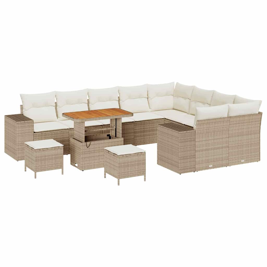 Garten-Sofa-Set 12 pcs Beige und Creme 90 x 55 x 71 cm