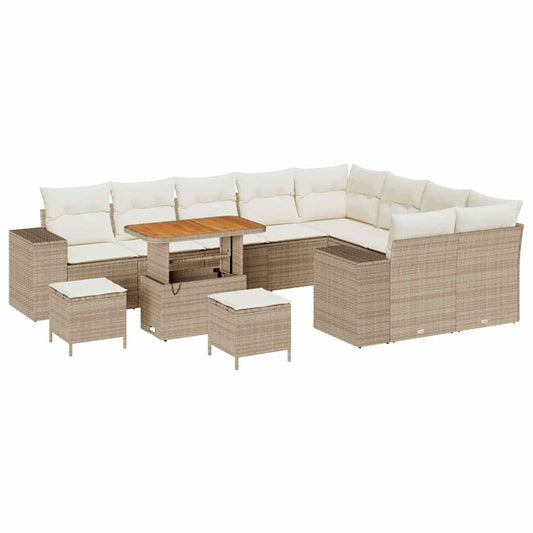Garten-Sofa-Set 12 pcs Beige und Creme 90 x 55 x 71 cm