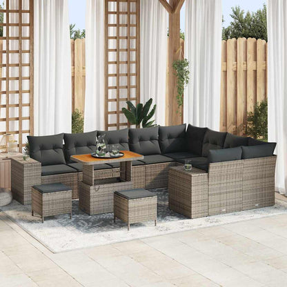 Garten-Sofa-Set mit Kissen 12 pcs Grau 90 x 55 x 71 cm