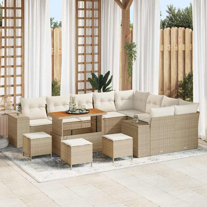 Garten-Sofa-Set 13 pcs Beige und Creme 110 x 55 x 71 cm