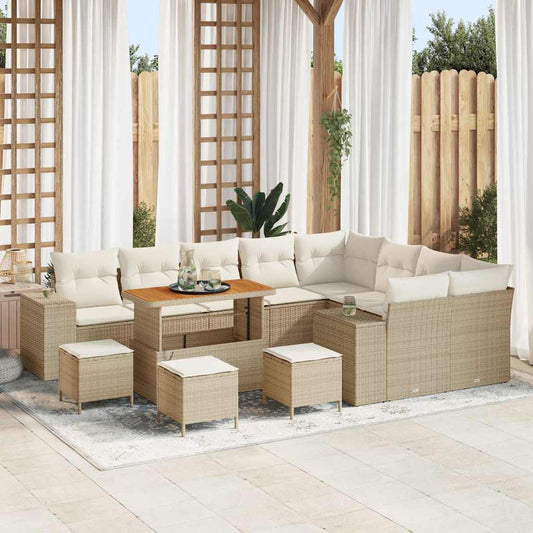 Garten-Sofa-Set 13 pcs Beige und Creme 110 x 55 x 71 cm
