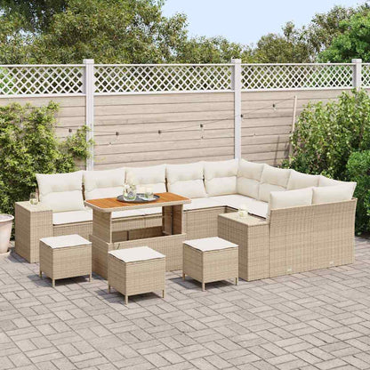Garten-Sofa-Set 13 pcs Beige und Creme 110 x 55 x 71 cm