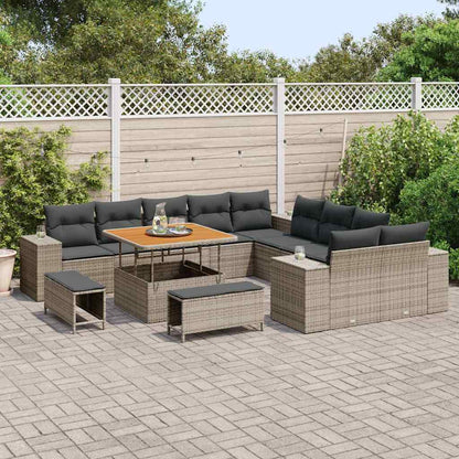 Garten-Sofa-Set mit Kissen 13 pcs Grau 100 x 100 x 71 cm