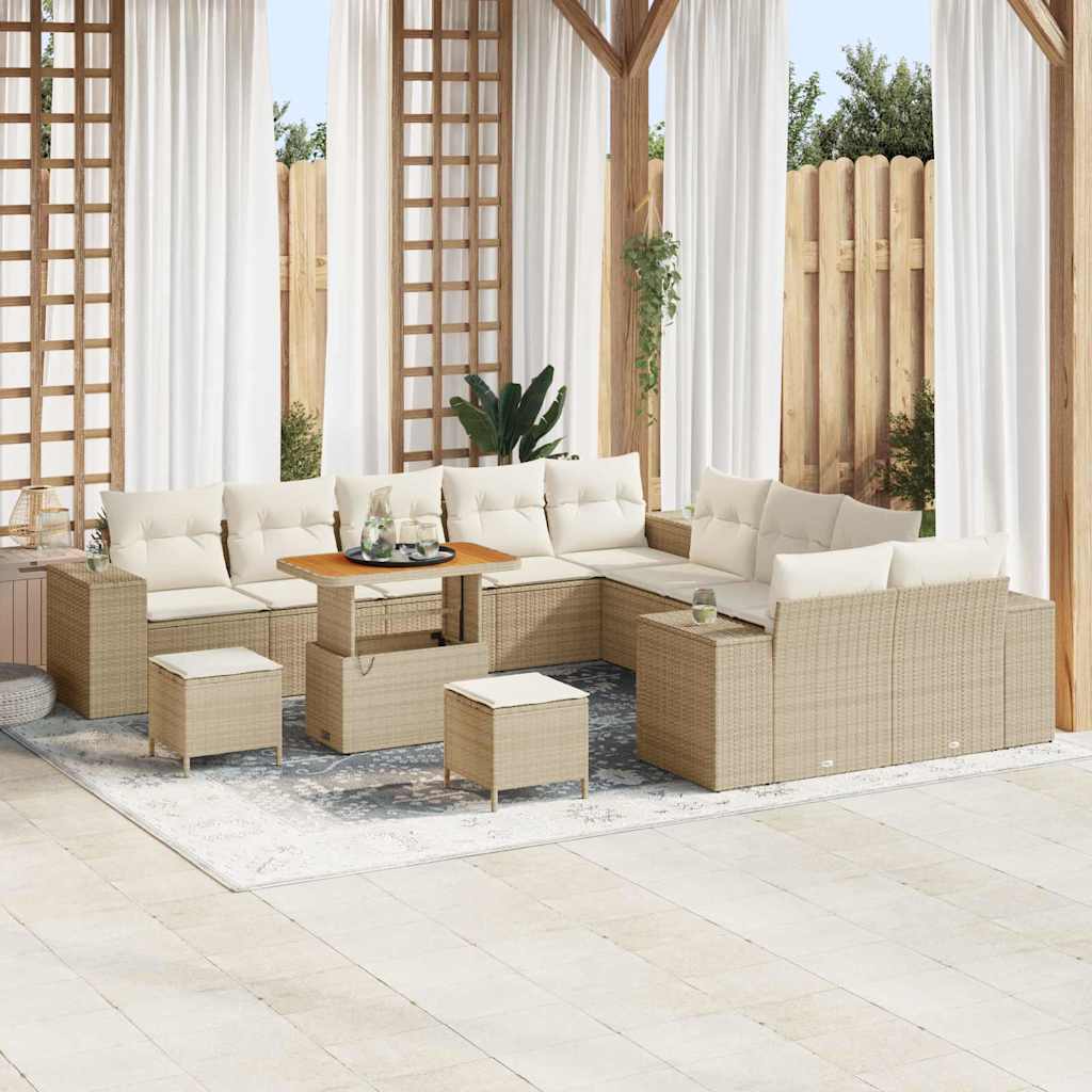 Garten-Sofa-Set 13 pcs Beige und Creme 90 x 55 x 71 cm