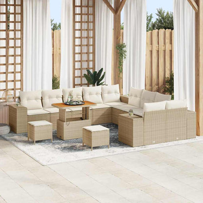 Garten-Sofa-Set 13 pcs Beige und Creme 90 x 55 x 71 cm