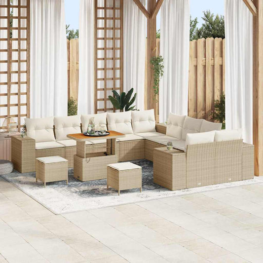 Garten-Sofa-Set 13 pcs Beige und Creme 90 x 55 x 71 cm
