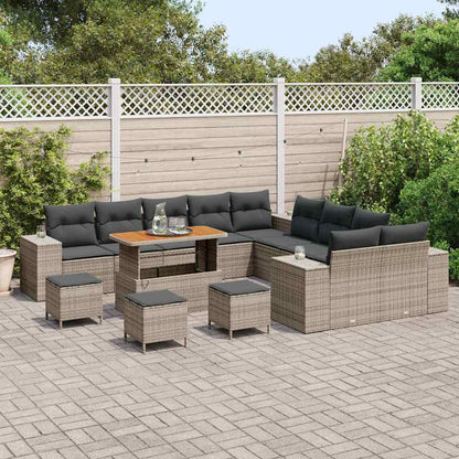 Garten-Sofa-Set mit Kissen 14 pcs Grau 110 x 55 x 71 cm