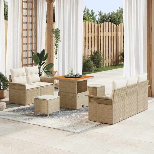 Garten-Sofa-Set 8 pcs Beige und Creme 80 x 80 x 71 cm