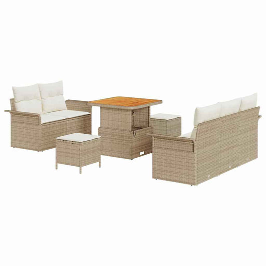 Garten-Sofa-Set 8 pcs Beige und Creme 80 x 80 x 71 cm