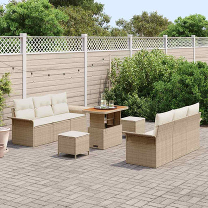 Garten-Sofa-Set 9 pcs Beige und Creme 90 x 55 x 71 cm
