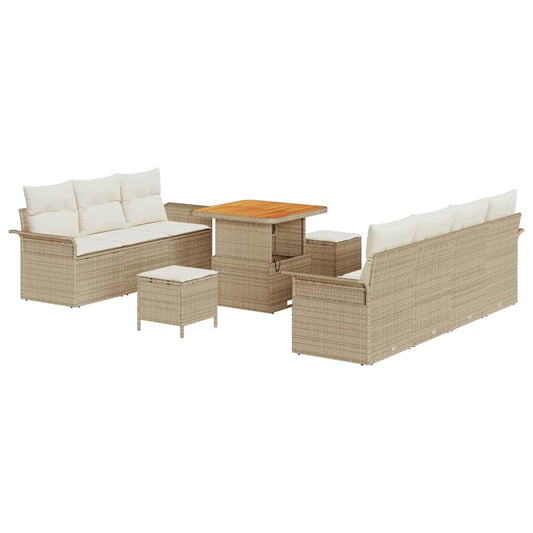 Garten-Sofa-Set 10 pcs Beige und Creme 80 x 80 x 71 cm