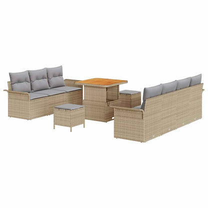 Garten-Sofa-Set 10 pcs Beige und Hellgrau 80 x 80 x 71 cm