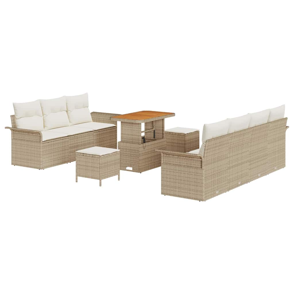 Garten-Sofa-Set 10 pcs Beige und Creme 90 x 55 x 71 cm