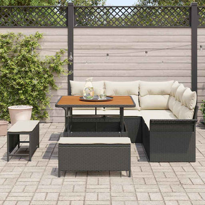 Garten-Sofa-Set 8 pcs Schwarz und Creme 100 x 100 x 71 cm