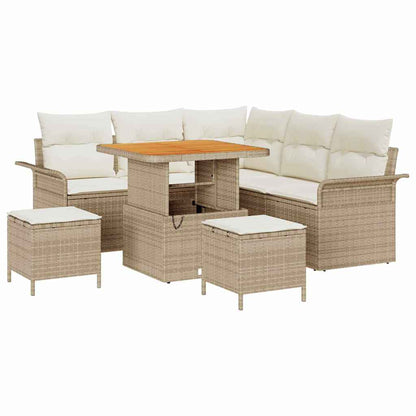 Garten-Sofa-Set 8 pcs Beige und Creme 80 x 80 x 71 cm