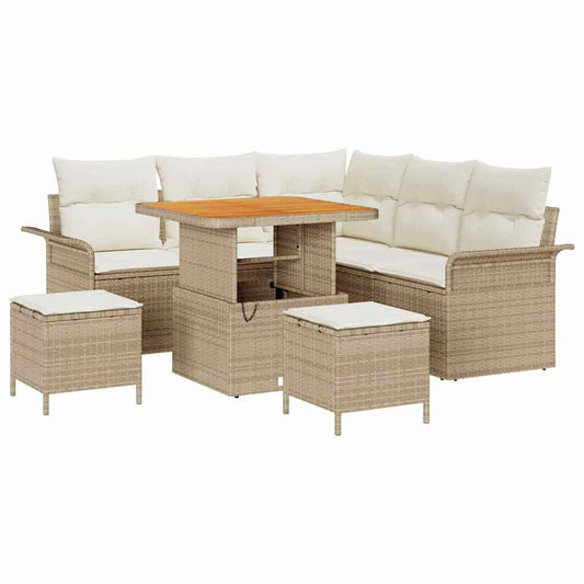 Garten-Sofa-Set 8 pcs Beige und Creme 80 x 80 x 71 cm