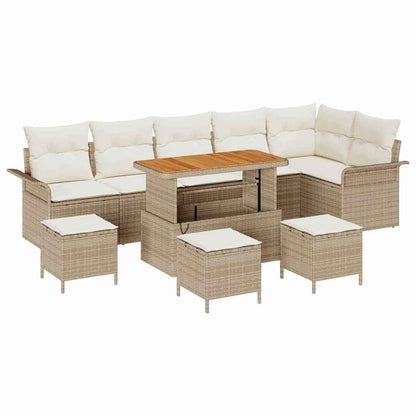 Garten-Sofa-Set 10 pcs Beige und Creme 110 x 55 x 71 cm